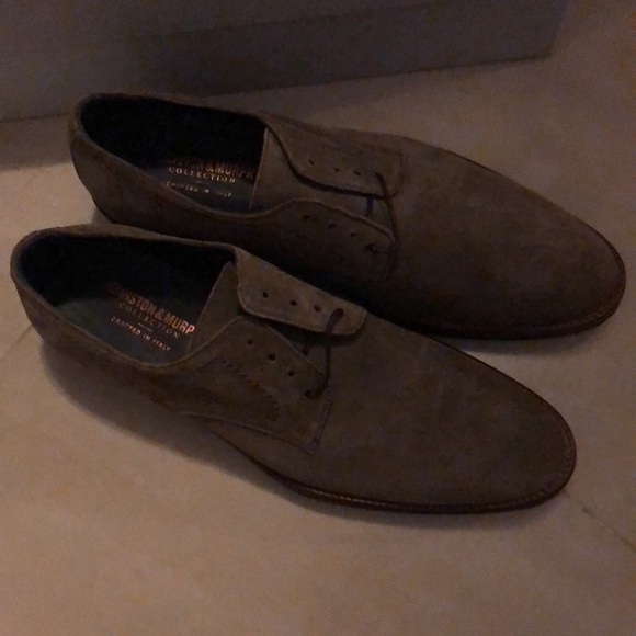 Johnston &Murphy Rideland Plain Toe Taupe Italian Surde - Picture 4 of 5